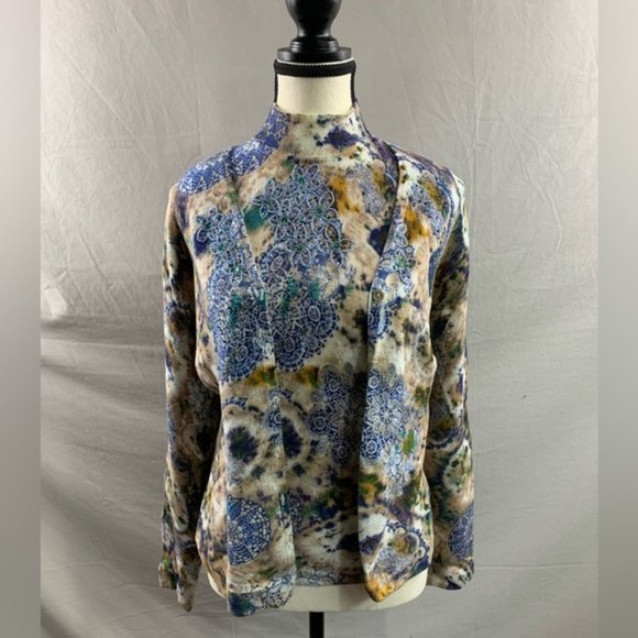 Beaded Floral Knit Top and Matching Sweater - Picture 1 of 7